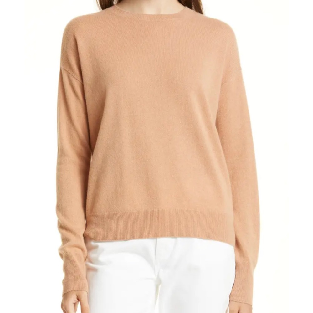NWT Cashmere Designer Crewneck Camel sweater